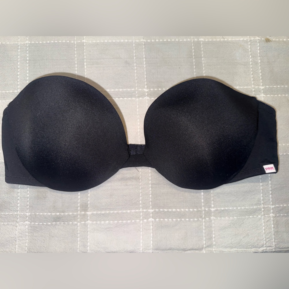 PINK Victoria's Secret Black Strapless Bra